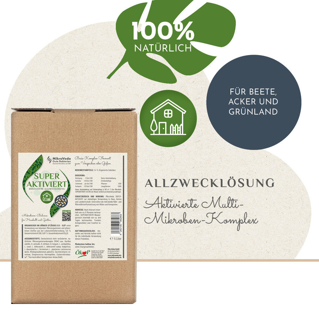 MikroVeda SUPERAKTIVIERT Bio Allzwecklösung im 5 Liter Folienbeutel