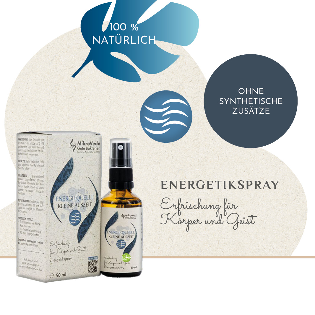 MikroVeda Kleine Auszeit ENERGIEQUELLE 50 ml Sprühflasche Glas
