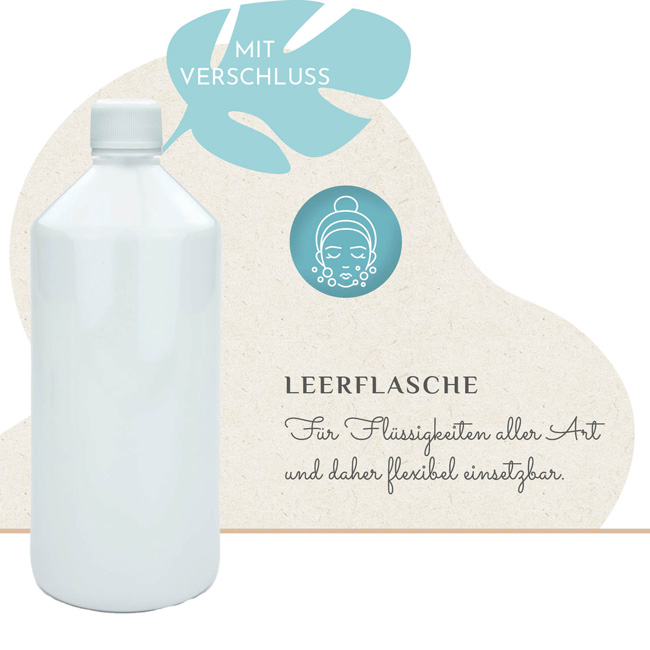 MikroVeda Leerflasche 1 Liter R-PET-Flasche (100% recycelt) SIROP mit  Verschluss